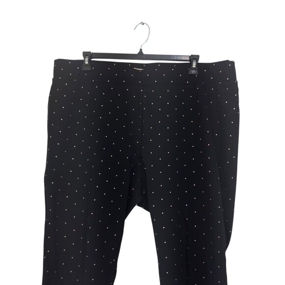 Philosophy Womens Polka Dot Pants SZ 3X Black/Metallic Dot Pattern - Picture 8 of 11